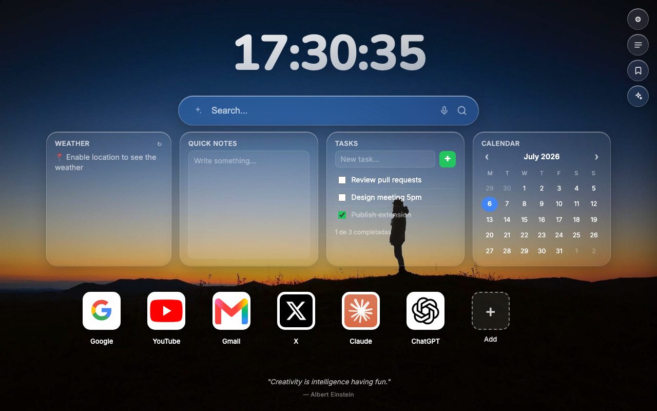 Éclat Tab — vista principal
